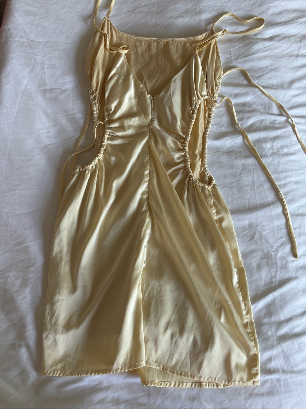 Gold Ruched Cut-Out Dress - Picture 3 of 5